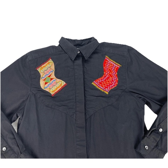 VTG Gerard By Pege Shirt Womens Small Southwest Aztec Long Sleeve Western Cowboy - Picture 4 of 12